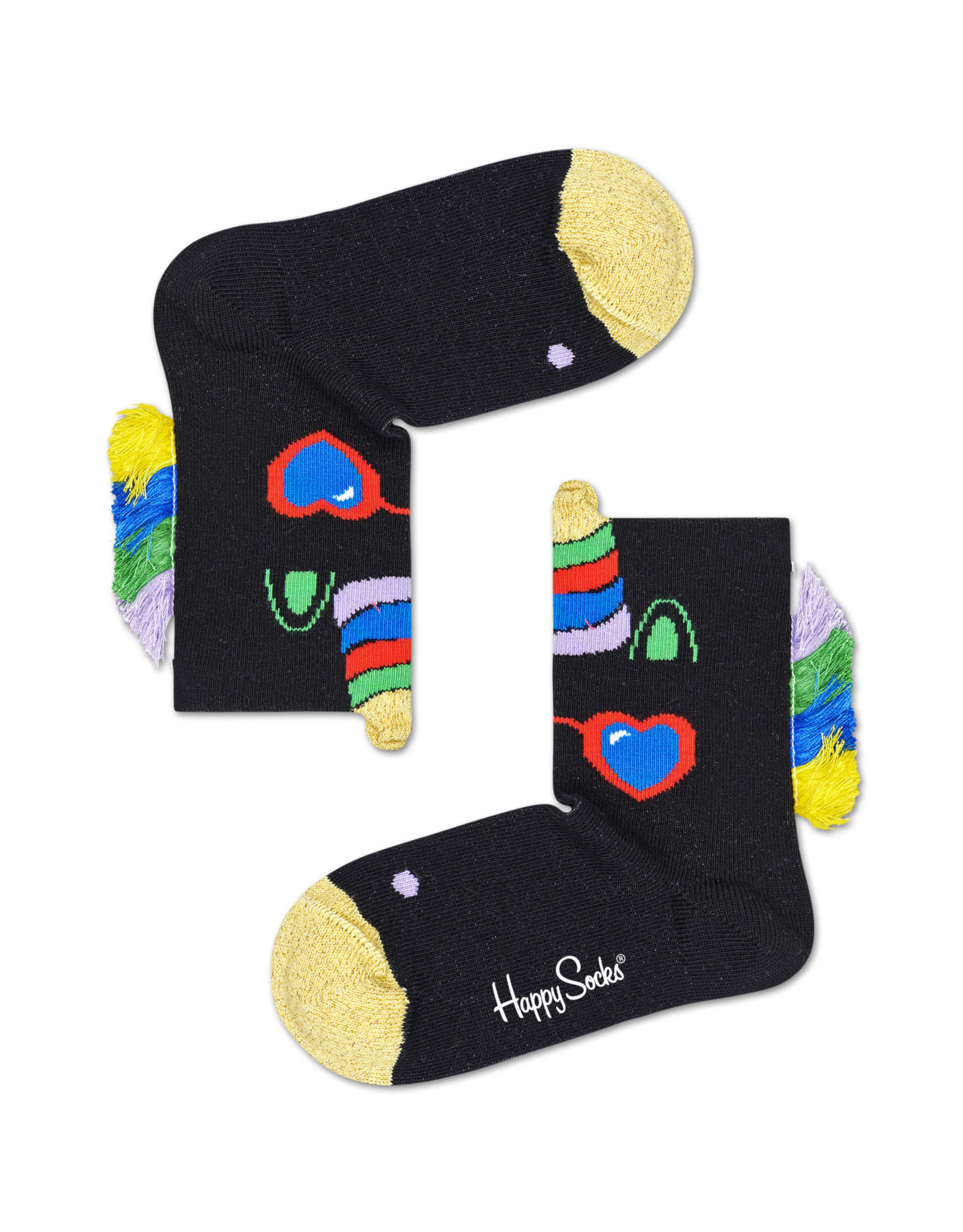 Happy Socks Black & Gold Unicorn Socks