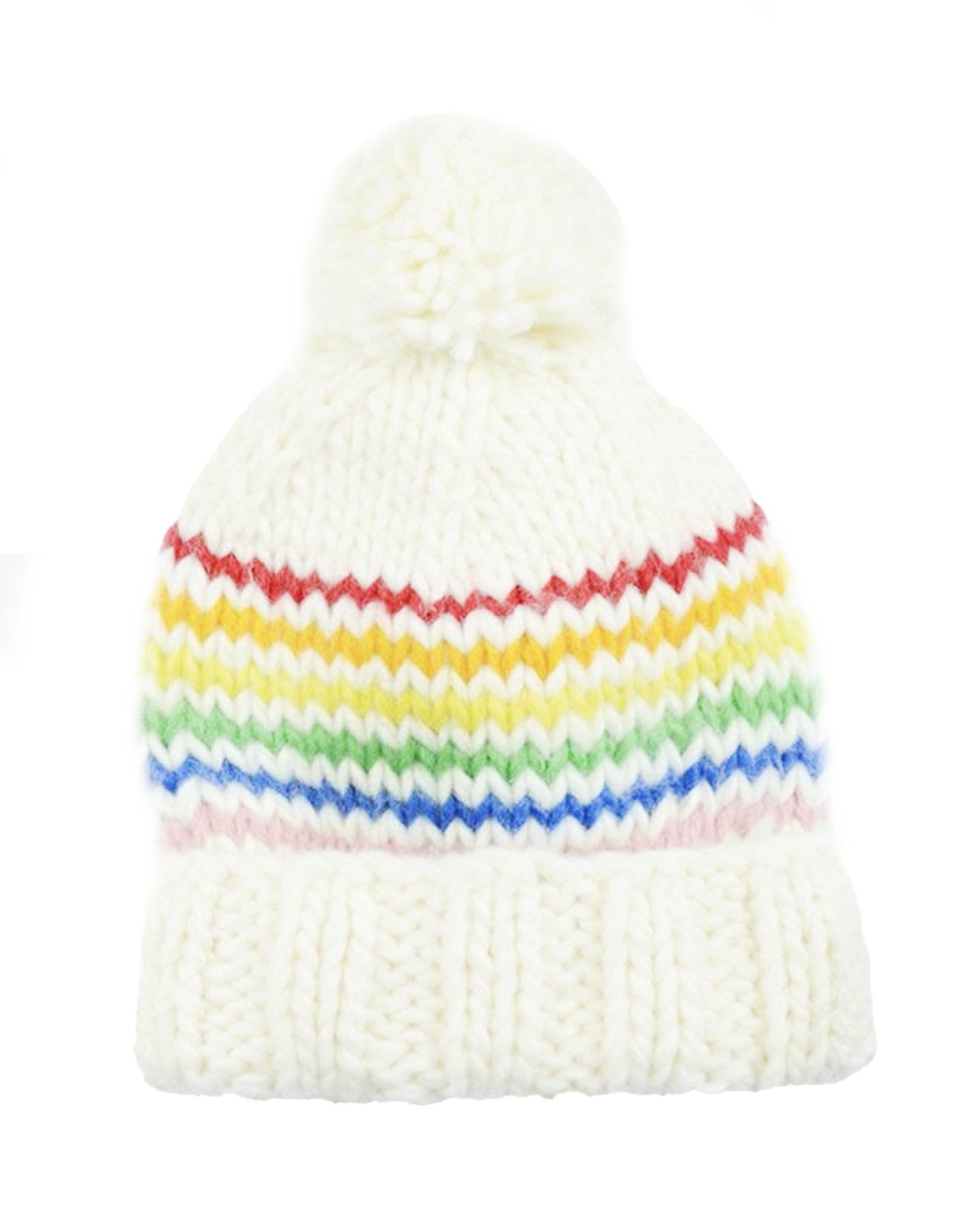 Blueberry Hill Knit Hat - Rainbow/Cream