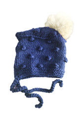 Blueberry Hill Knit Bonnet w/ Pom - Navy