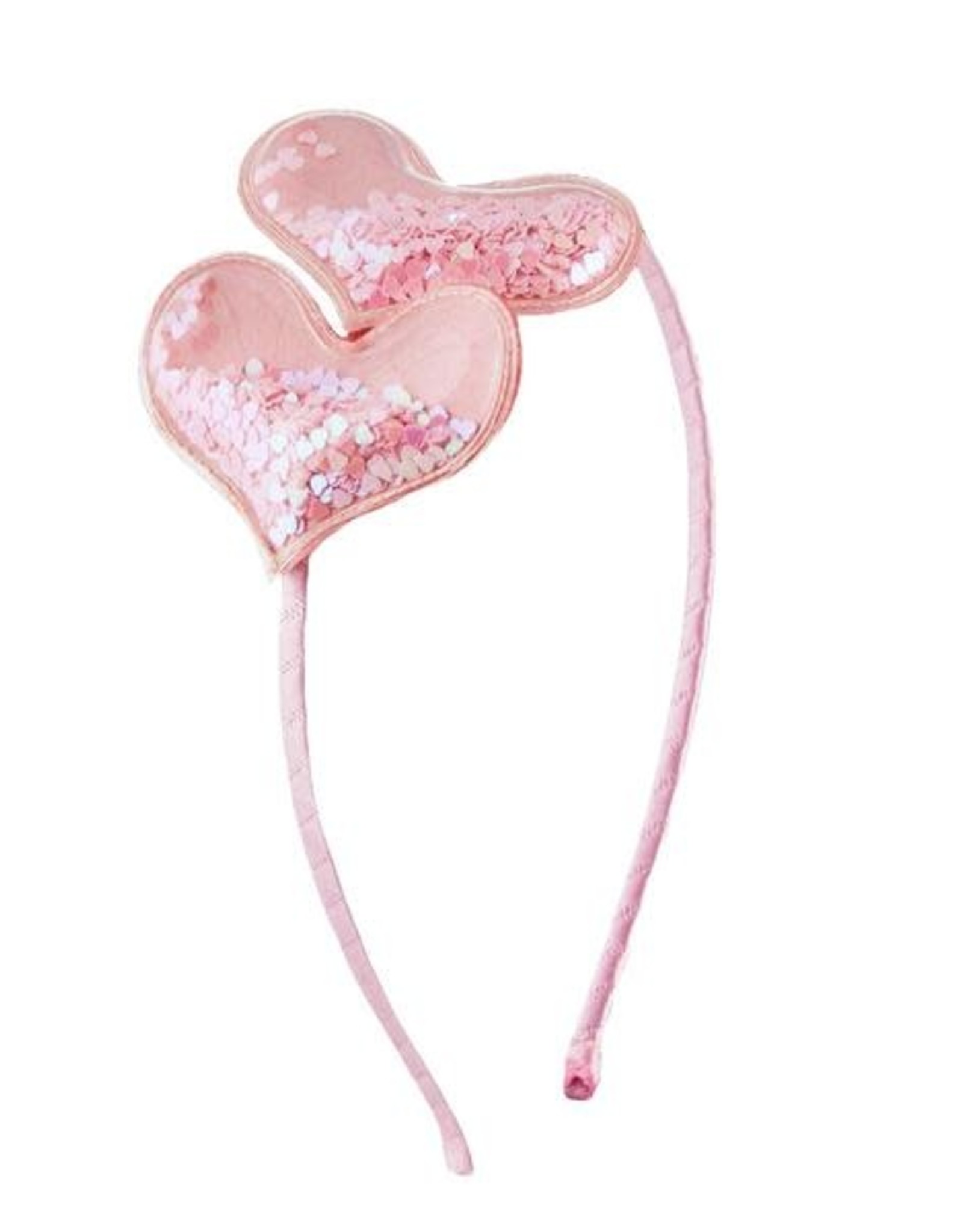 Bari Lynn Double Confetti Heart Headband-Pink