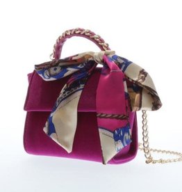 Doe a Dear Fuchsia Velvet Handbag w/ scarf