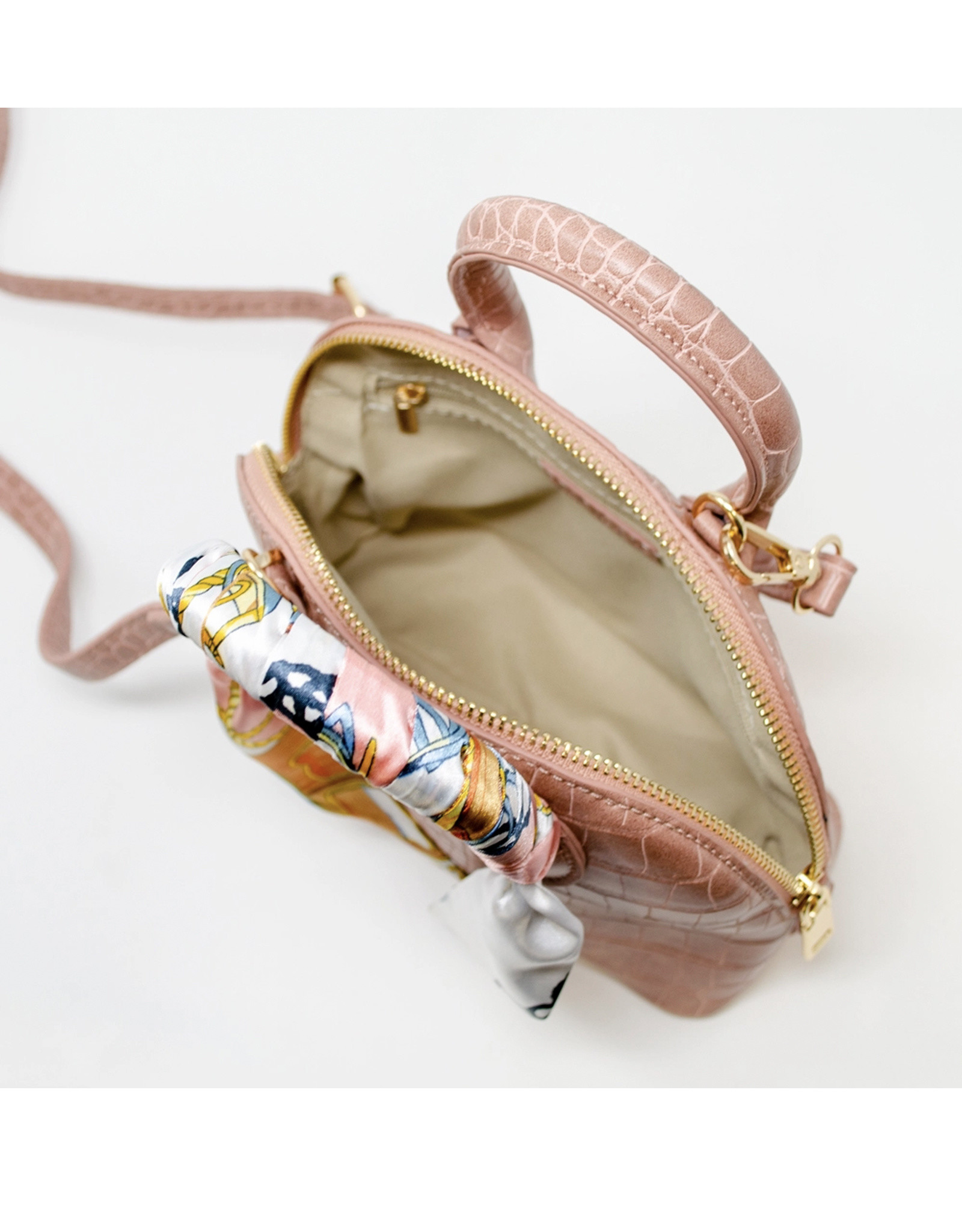 Tiny Treats & Zomi Gems Crocodile Moon Handbag Pink