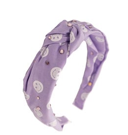 Bari Lynn Smiley Knot Headband Lavender