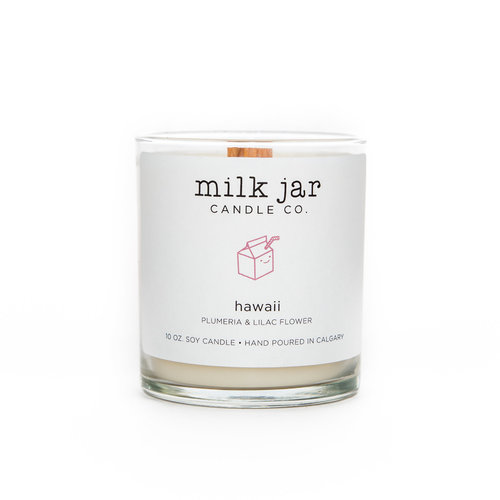 Milk Jar Hawaii- Plumeria & Lilac Flower Milk Jar Hawaii- Plumeria & Lilac Flower