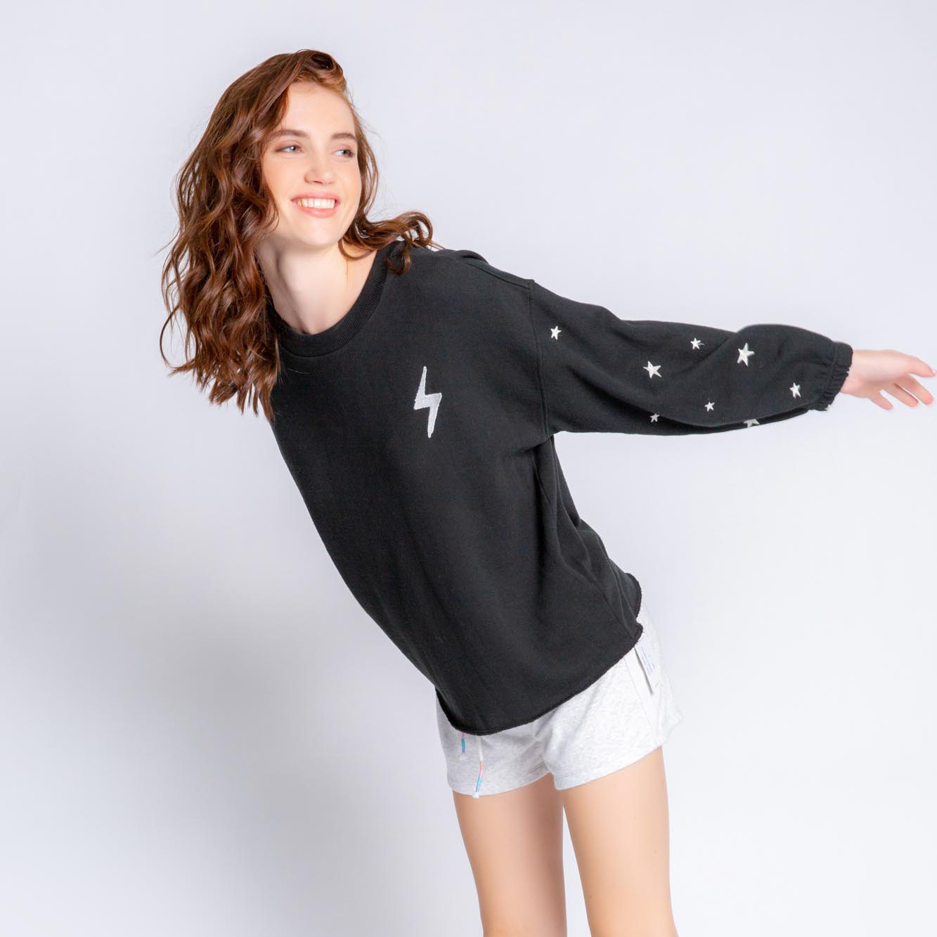 PJ Salvage Womens Loungewear Daily Doodle Long Sleeve Top