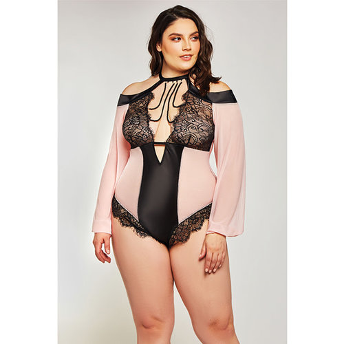 ESTRELLA MESH & STRETCH SATEEN TEDDY ESTRELLA MESH & STRETCH SATEEN TEDDY