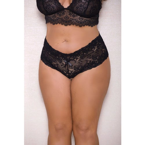 LACE & PEARL BOY SHORT W/ BOW LACE & PEARL BOY SHORT W/ BOW