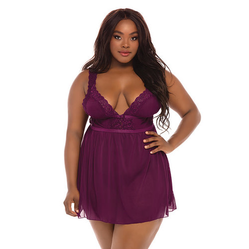 MESH & LACE EMPIRE BABYDOLL MESH & LACE EMPIRE BABYDOLL