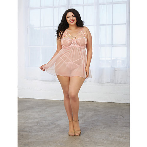SHIMMER MESH CHEMISE w/ PANTY SHIMMER MESH CHEMISE w/ PANTY