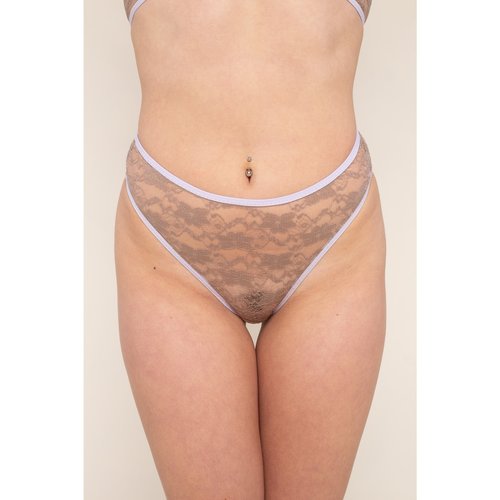 FLORAL LACE CHEEKY UNDERWEAR -Taupe/Lavender