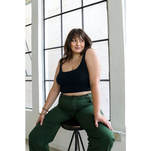 COZY FLEECE LONGLINE BRALETTE -Black COZY FLEECE LONGLINE BRALETTE -Black