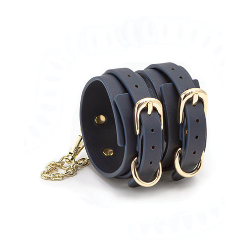 COUTURE BLUE VINYL ANKLE CUFFS COUTURE BLUE VINYL ANKLE CUFFS