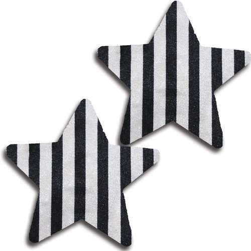 BLACK & WHITE STAR STRIPE PASTIES BLACK & WHITE STAR STRIPE PASTIES