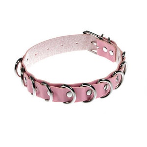 MULTIPLE D-RINGS COLLAR -Pink