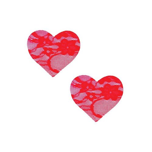 LACE HEART PASTIES - RED LACE HEART PASTIES - RED