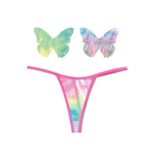 RAINBOW VELVET G-STRING & PASTIES - Rainbow O/S RAINBOW VELVET G-STRING & PASTIES - Rainbow O/S