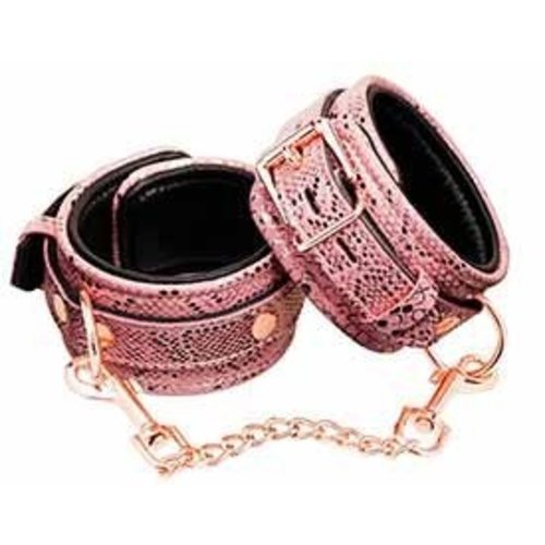 WRIST CUFFS - LEATHER W/ SNAKESKIN PRINT