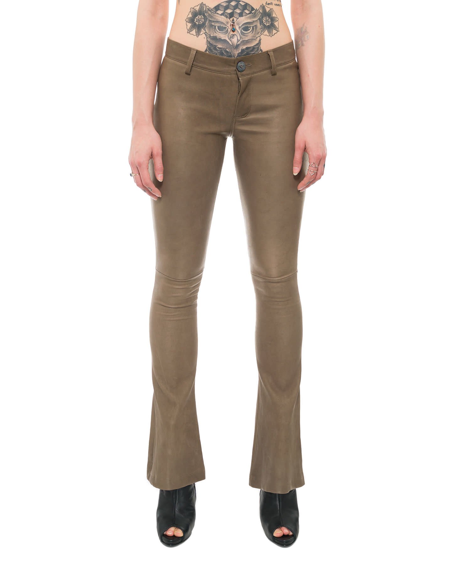 STRETCH LEATHER FLARE PANTS - Shop Unaltd NYC