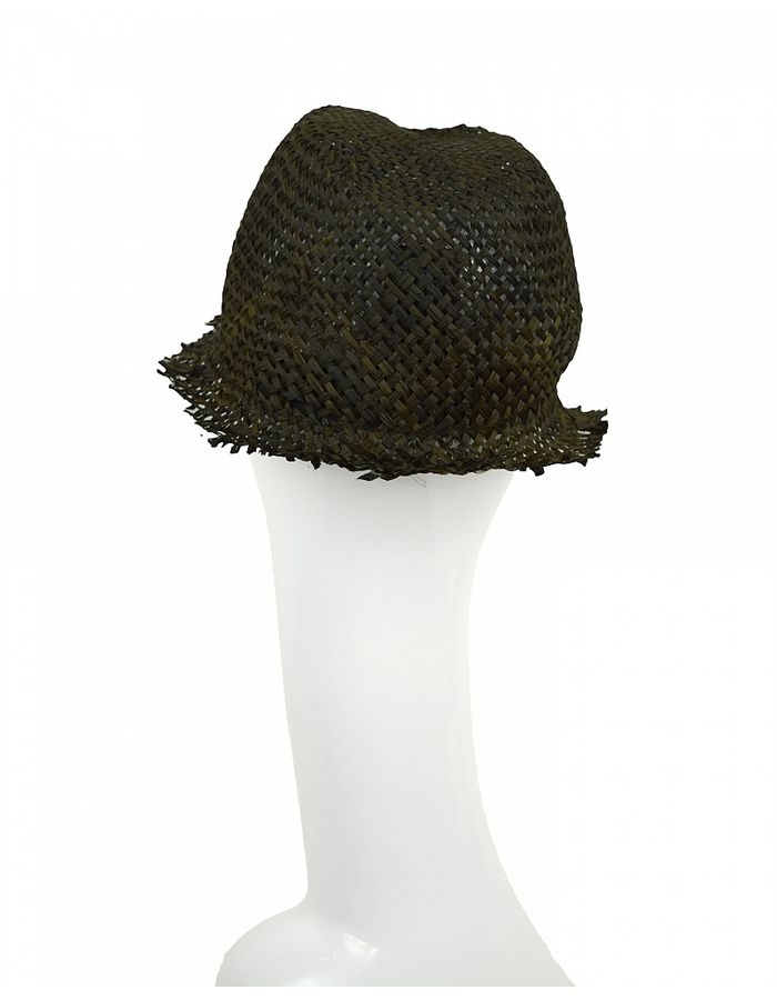 ISABEL BENENATO STRAW HAT - BLACK