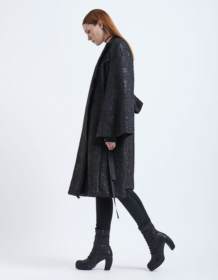 MASNADA TEXTURED OVERSIZED CAPE COAT