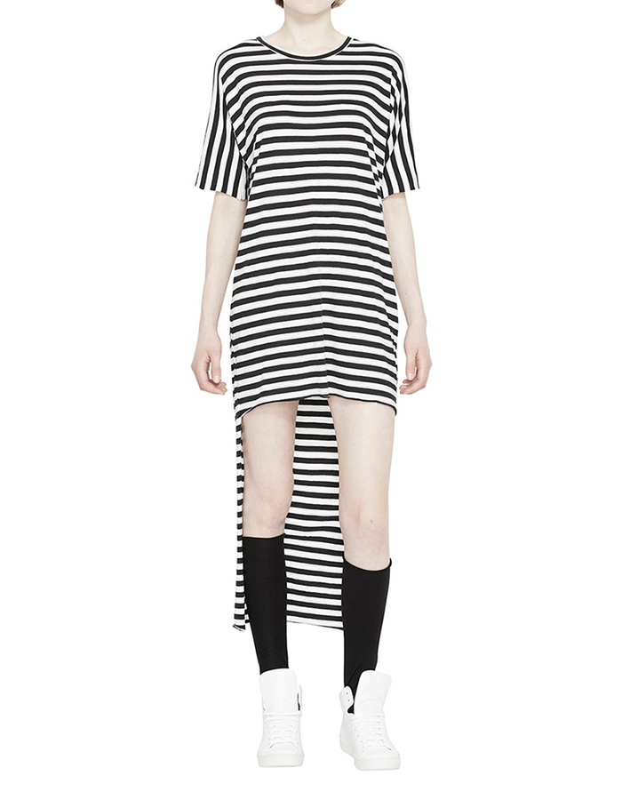 BARBARA I GONGINI STRIPE DRESS COTTON/MODAL