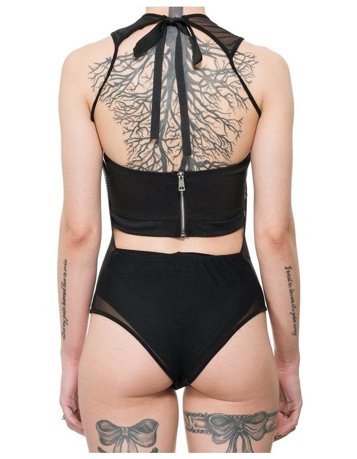 LA HAINE INSIDE US STRETCH TULLE BODY SUIT