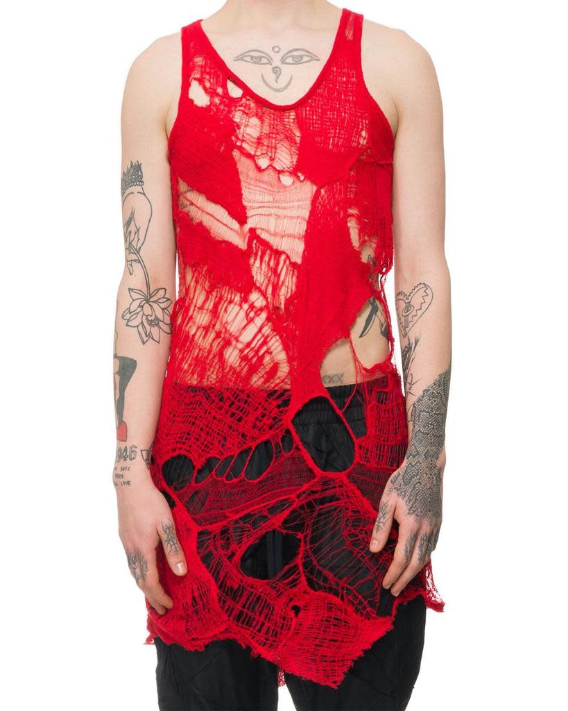 DE-KNITTED COUTURE TANK TOP