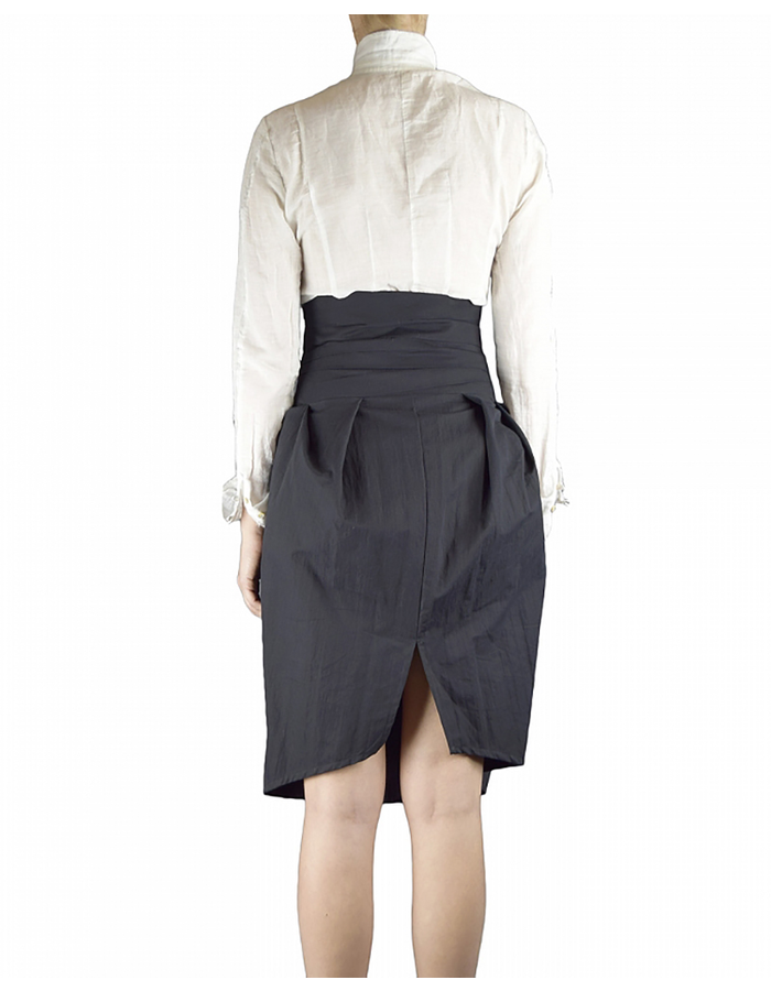 NOSTRA SANTISSIMA HI WAISTED STRETCH COTTON  SKIRT