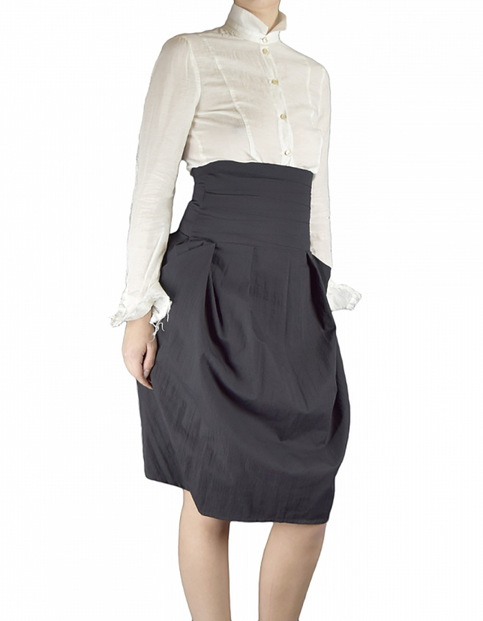 NOSTRA SANTISSIMA HI WAISTED STRETCH COTTON  SKIRT