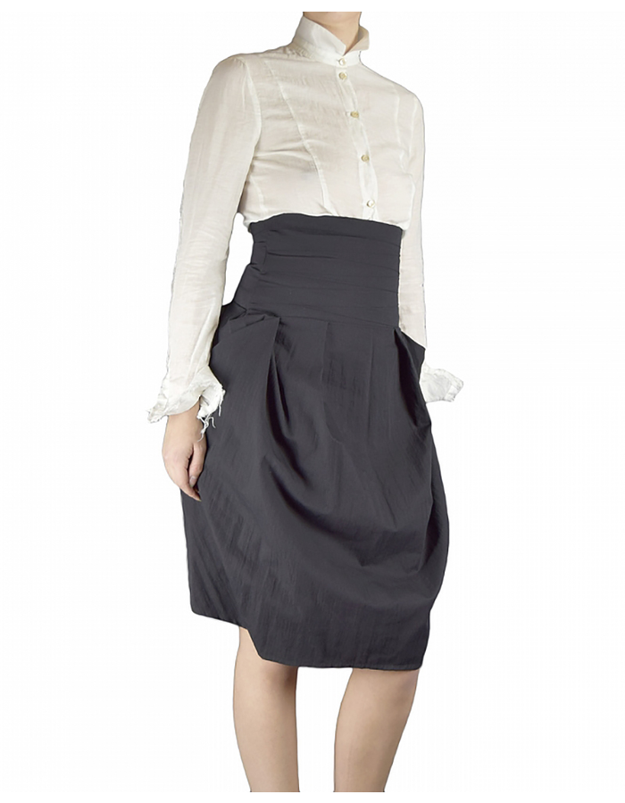 NOSTRA SANTISSIMA HI WAISTED STRETCH COTTON  SKIRT