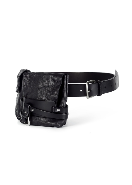 TEO + NG SAKUO LEATHER BELT WITH 2 POUCHES