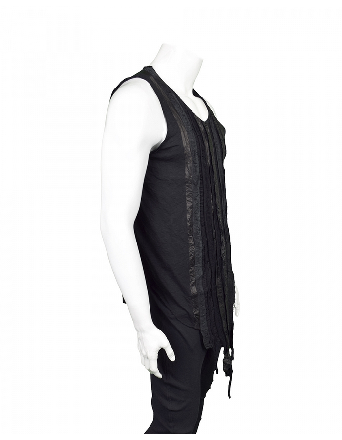 SANDRINE PHILIPPE TANK WITH LEATHER BANDS