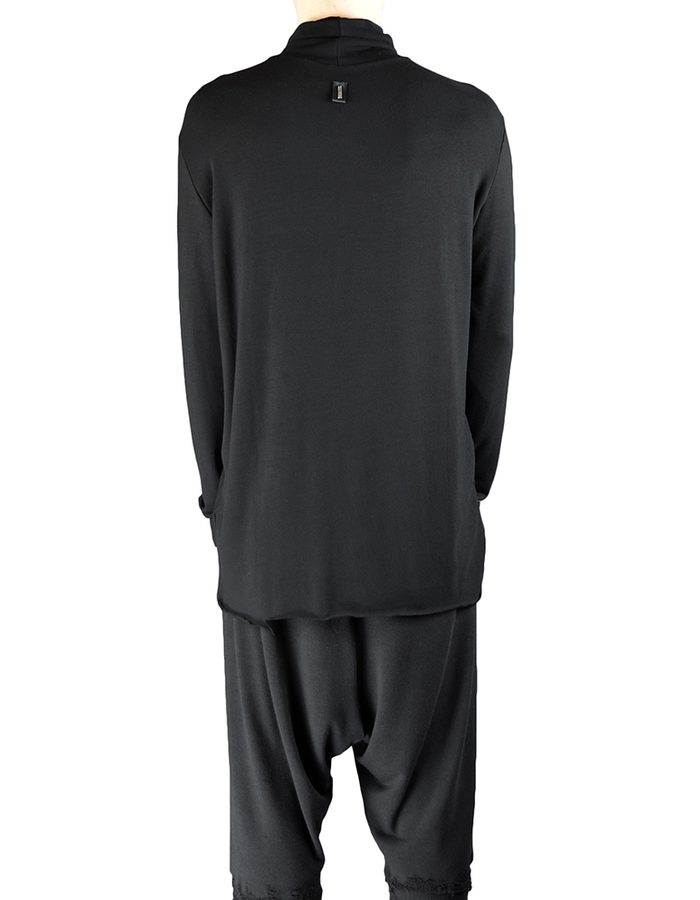 DAVIDS ROAD RAW CUT TURTLENECK TOP - BLACK