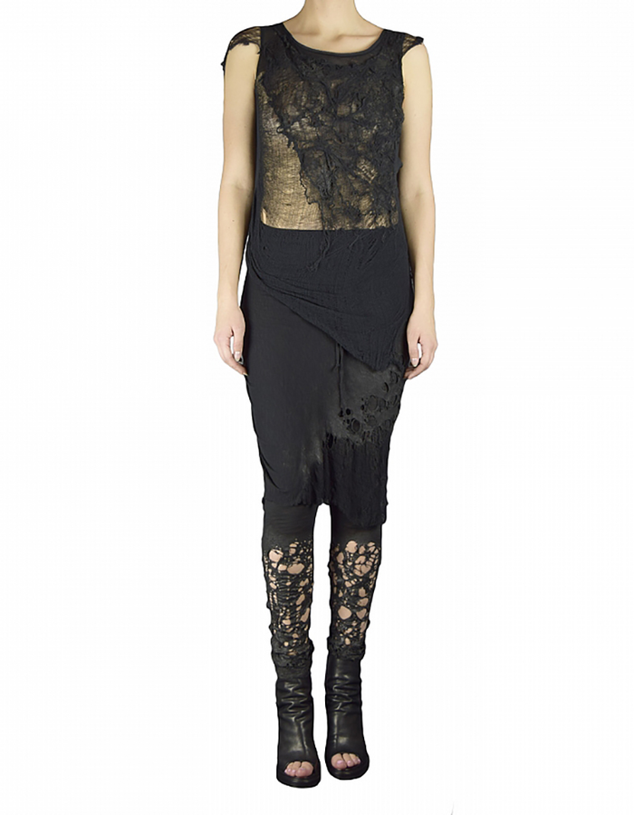 SANDRINE PHILIPPE DECONSTRUCTED EMBROIDERED TOP