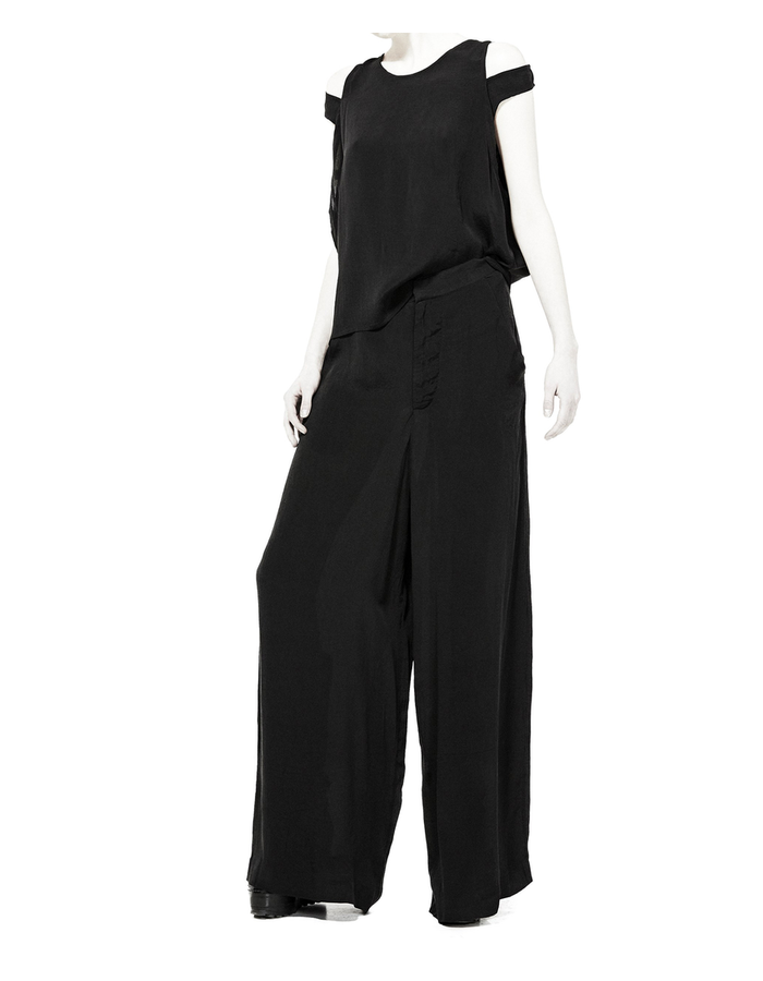 BARBARA I GONGINI WIDE LEG TROUSERS MODAL