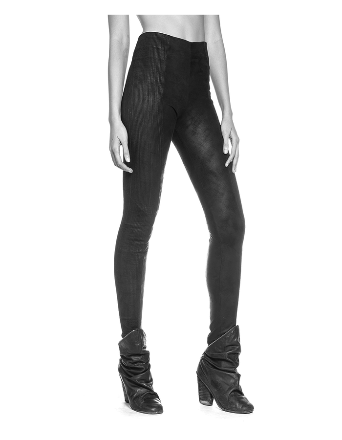 MONARC 1 RIBBED LEATHER LEGGINGS