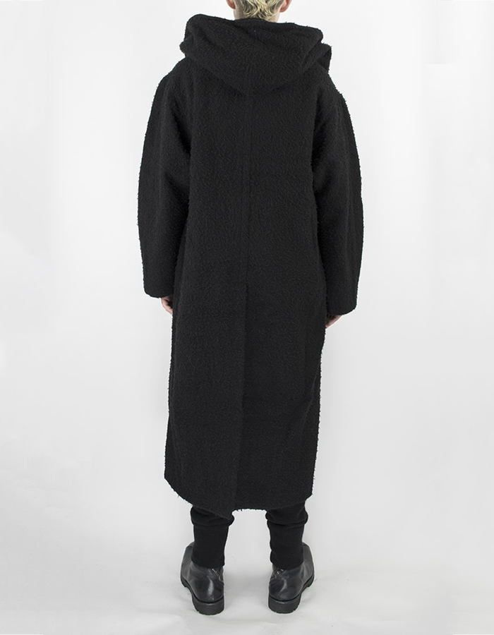 ISABEL BENENATO HOODED COAT WITH CLOSURE DETAIL