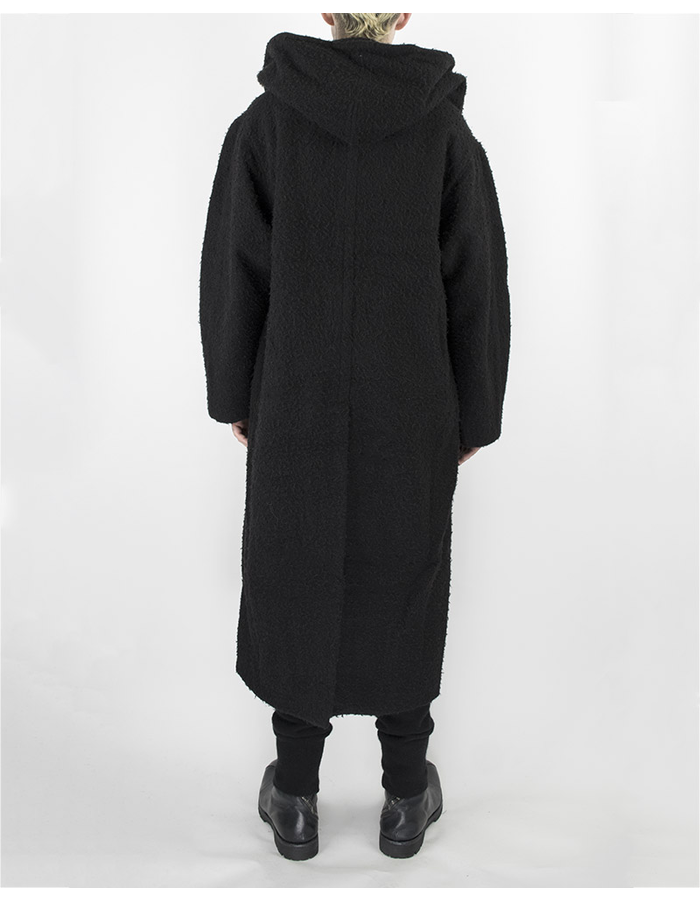 ISABEL BENENATO HOODED COAT WITH CLOSURE DETAIL