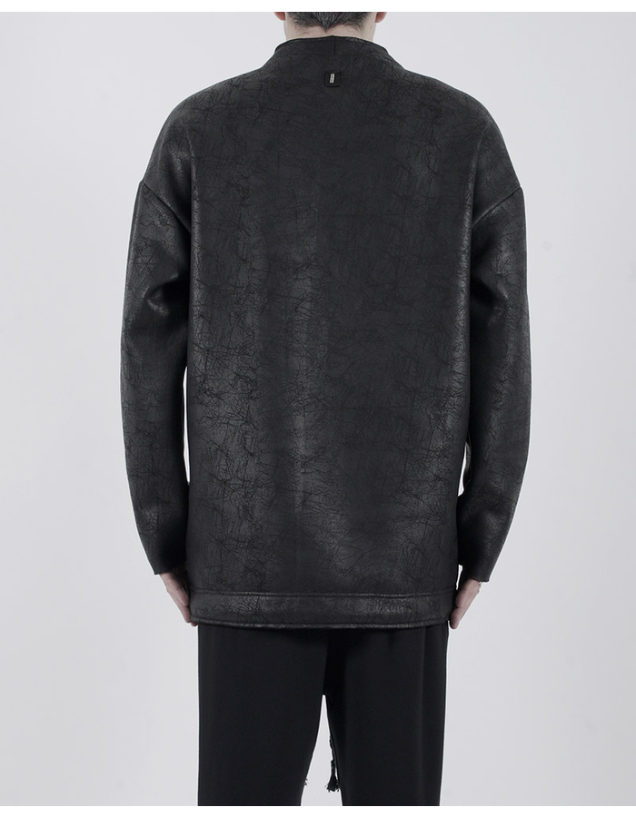 DAVIDS ROAD SWEATSHIRT WITH LEATHER EFFECT