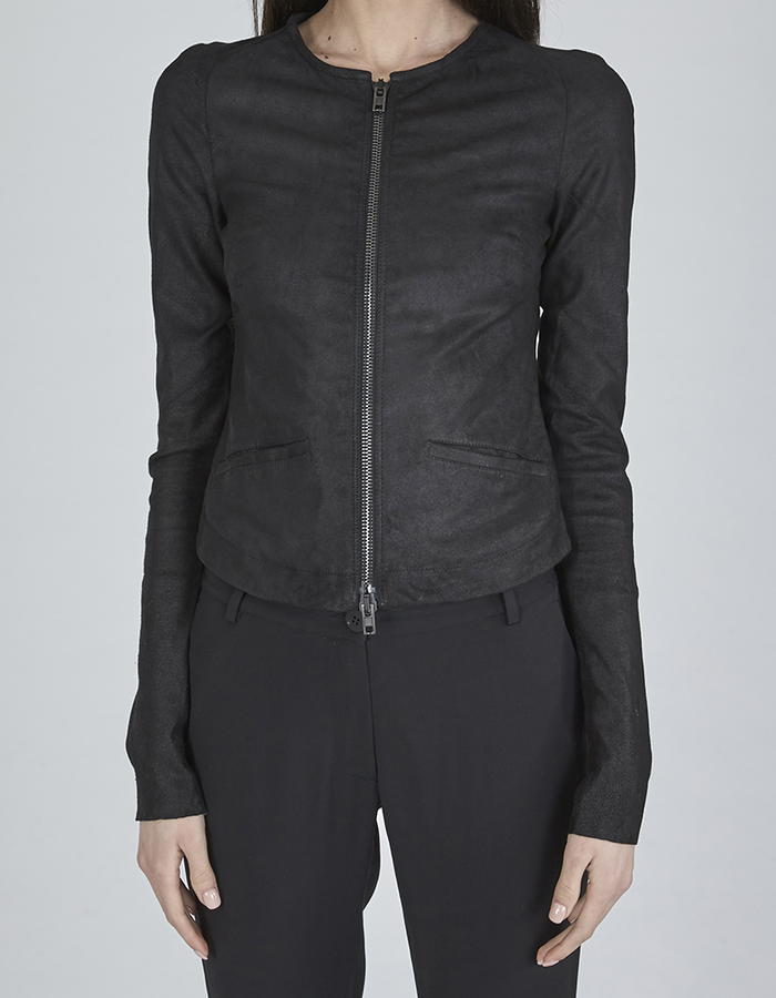 ISABEL BENENATO LEATHER ZIPPER JACKET