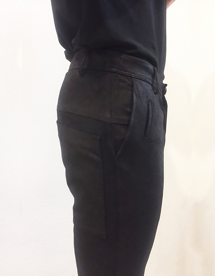 ISABEL BENENATO STRETCHED LEATHER 5 POCKETS TROUSERS