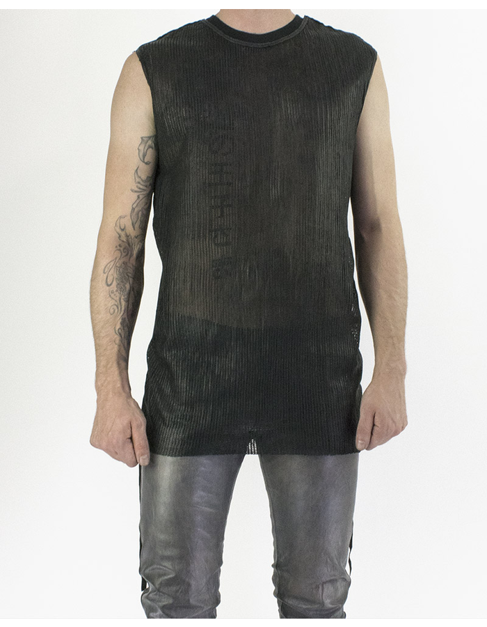 M-OJO RISIN TANK IN SHEER LEATHER - HERRINGBONE