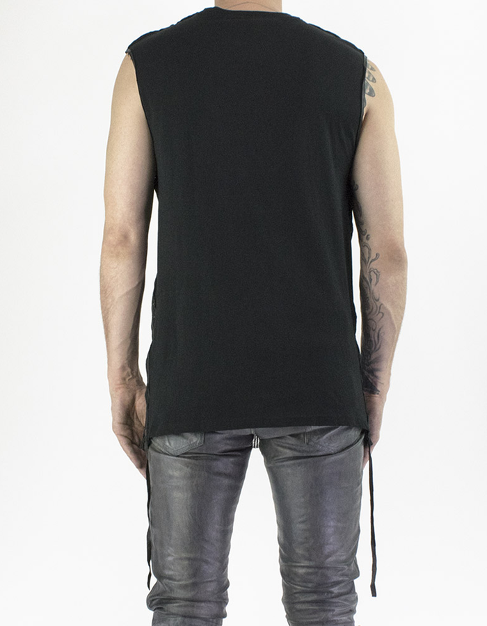 M-OJO RISIN TANK IN SHEER LEATHER - HERRINGBONE