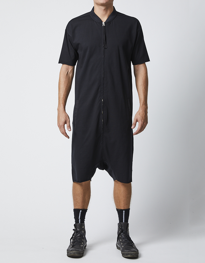 THOM KROM SHORT SLEEVE ZIPPERED JUMPSUIT