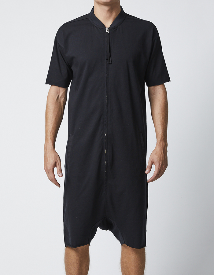 THOM KROM SHORT SLEEVE ZIPPERED JUMPSUIT