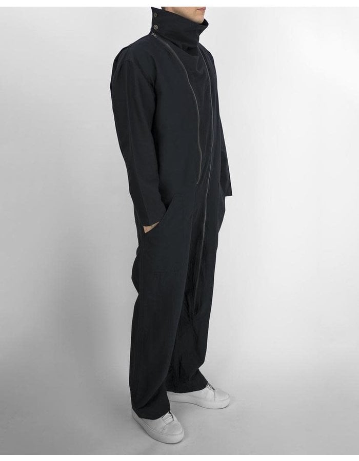 SANDRINE PHILIPPE JUMPSUIT WITH DOUBLE ZIPS AND DRAPED COLLAR