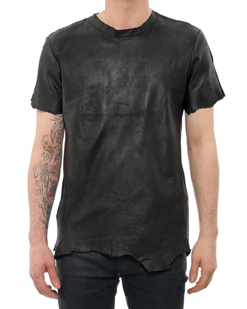 LAMINATED LEATHER T SHIRT by M-OJO RISIN' - Shop Untitled NYC