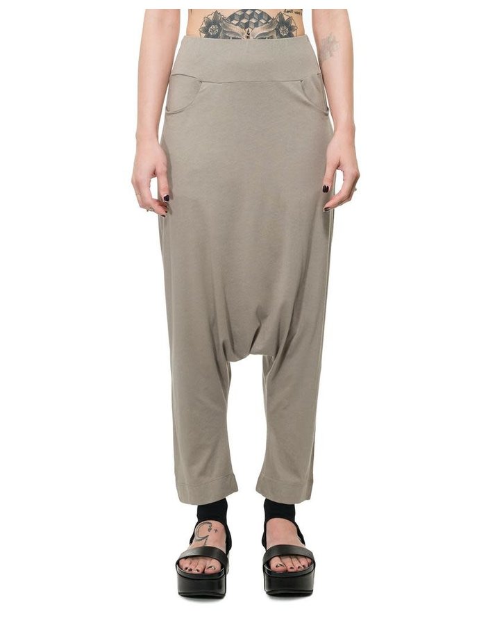 STUDIO B3 LIGHTWEIGHT JERSEY DROP CROTCH PANTS - BEIGE