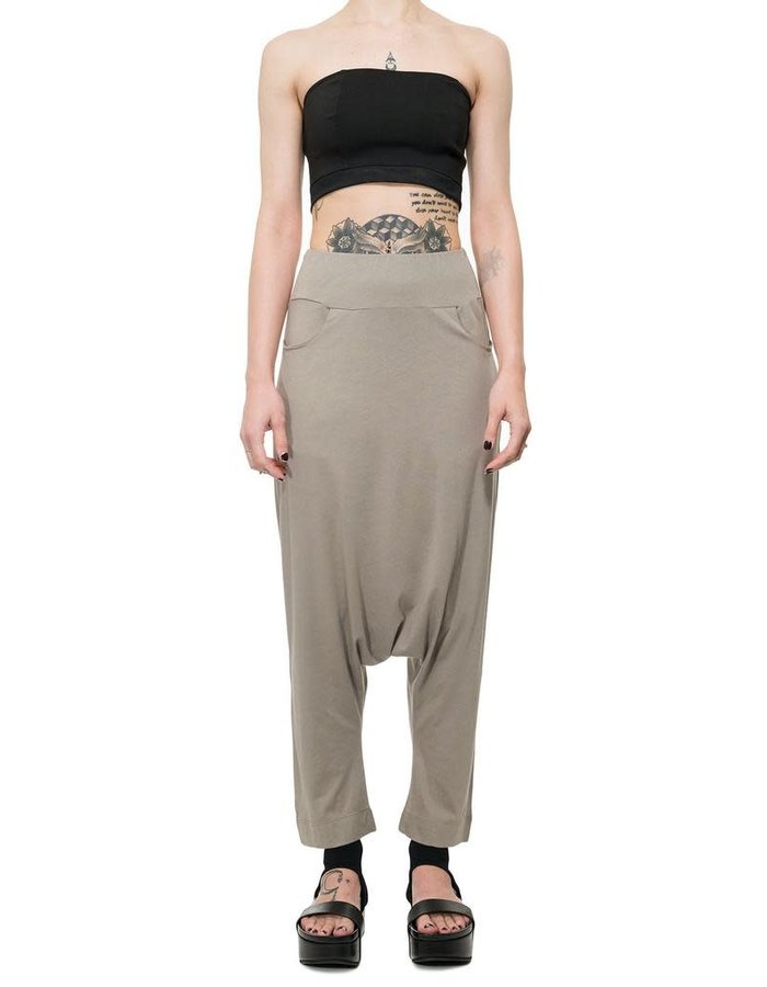 STUDIO B3 LIGHTWEIGHT JERSEY DROP CROTCH PANTS - BEIGE