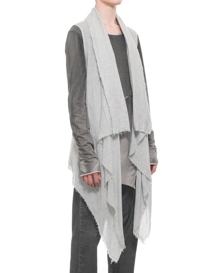 STUDIO B3 VISCOSE AND WOOL DRAPE VEST - SILVER